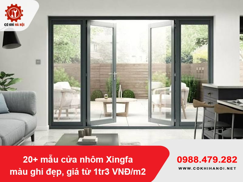 20+ mẫu cửa nhôm Xingfa màu ghi đẹp, giá từ 1tr3 VNĐ/m2
