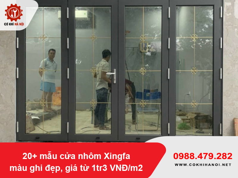 20+ mẫu cửa nhôm Xingfa màu ghi đẹp, giá từ 1tr3 VNĐ/m2