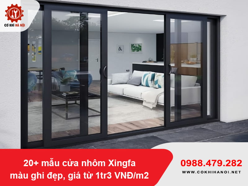 20+ mẫu cửa nhôm Xingfa màu ghi đẹp, giá từ 1tr3 VNĐ/m2