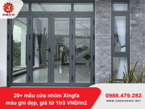 20+ mẫu cửa nhôm Xingfa màu ghi đẹp, giá từ 1tr3 VNĐ/m2