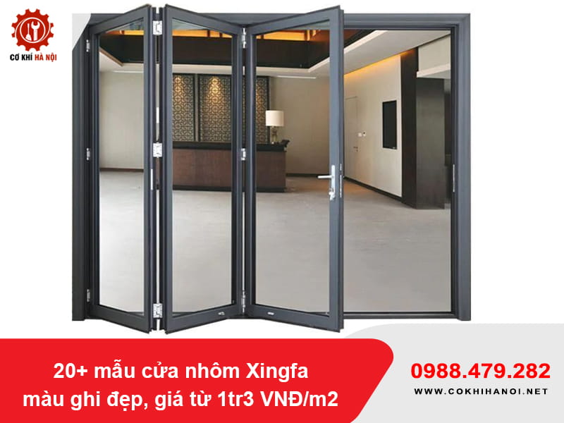 20+ mẫu cửa nhôm Xingfa màu ghi đẹp, giá từ 1tr3 VNĐ/m2