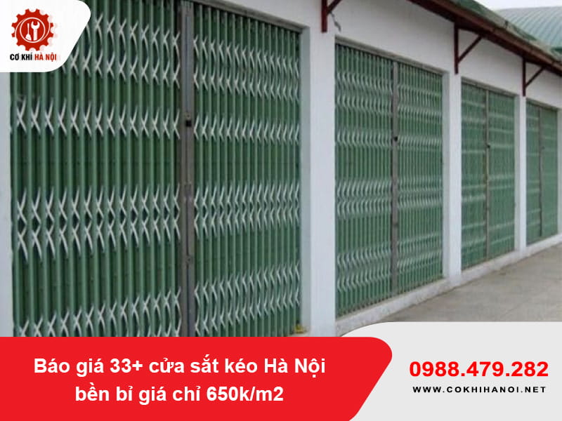 Báo giá 33+ cửa sắt kéo Hà Nội bền bỉ giá chỉ 650k/m2