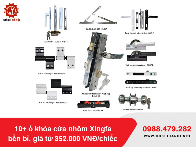 10+ ổ khóa cửa nhôm Xingfa bền bỉ, giá từ 352.000 VNĐ/chiếc