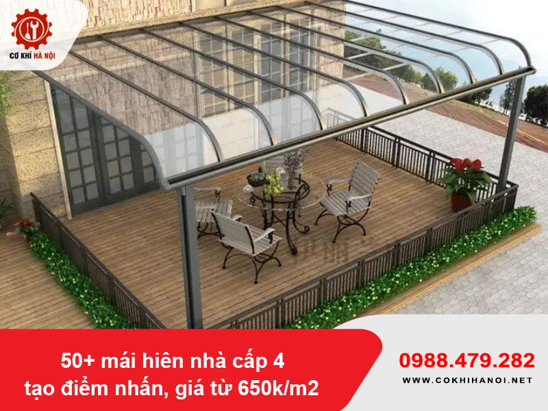 50+ mái hiên nhà cấp 4 tạo điểm nhấn, giá từ 650k/m2