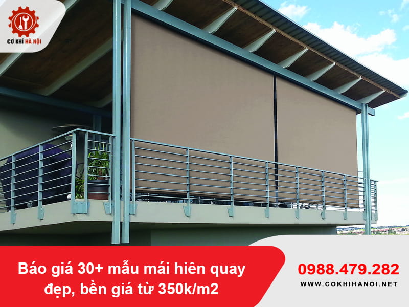 Báo giá 30+ mẫu mái hiên quay đẹp, bền giá từ 350k/m2