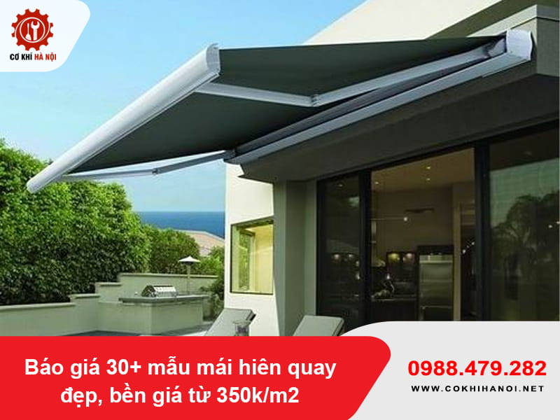 Báo giá 30+ mẫu mái hiên quay đẹp, bền giá từ 350k/m2