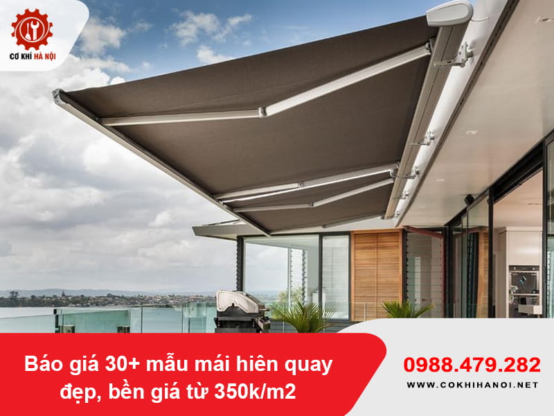 Báo giá 30+ mẫu mái hiên quay đẹp, bền giá từ 350k/m2