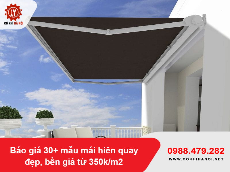 Báo giá 30+ mẫu mái hiên quay đẹp, bền giá từ 350k/m2