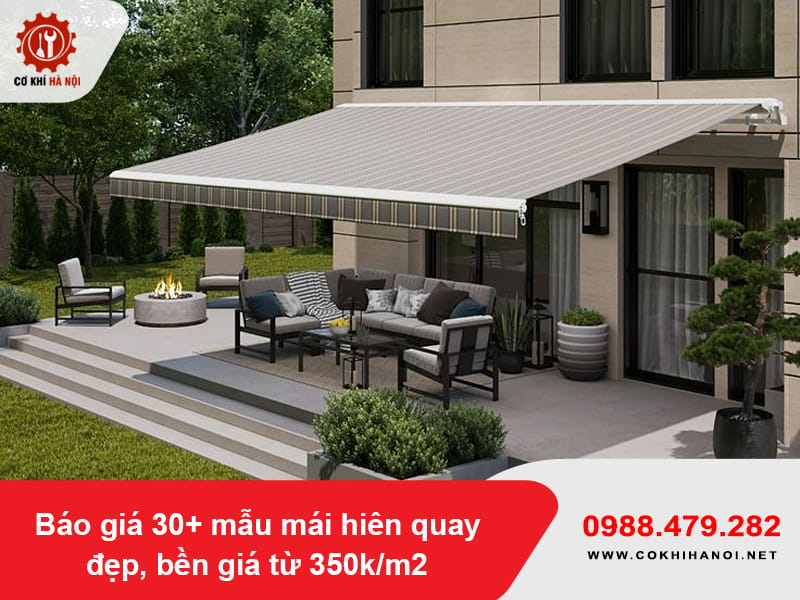 Báo giá 30+ mẫu mái hiên quay đẹp, bền giá từ 350k/m2