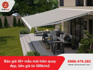Báo giá 30+ mẫu mái hiên quay đẹp, bền giá từ 350k/m2