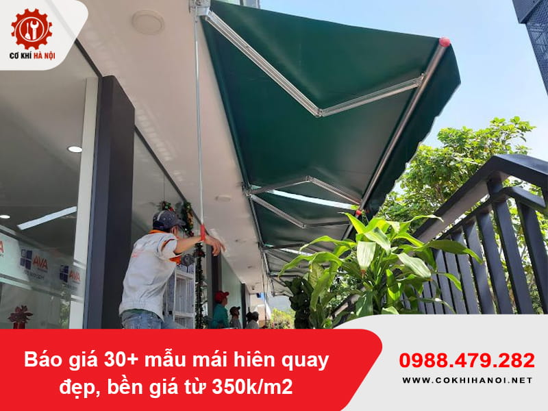 Báo giá 30+ mẫu mái hiên quay đẹp, bền giá từ 350k/m2