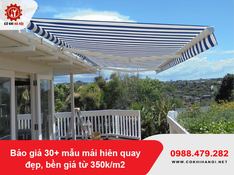 Báo giá 30+ mẫu mái hiên quay đẹp, bền giá từ 350k/m2