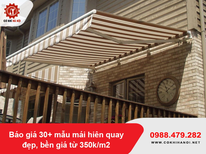 Báo giá 30+ mẫu mái hiên quay đẹp, bền giá từ 350k/m2