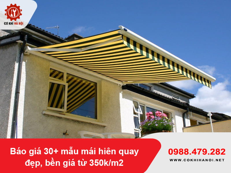 Báo giá 30+ mẫu mái hiên quay đẹp, bền giá từ 350k/m2