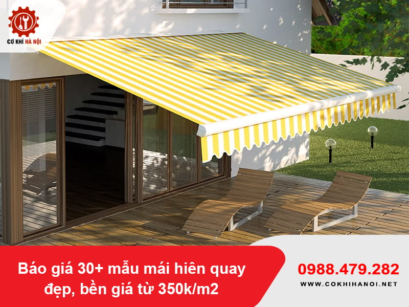 Báo giá 30+ mẫu mái hiên quay đẹp, bền giá từ 350k/m2
