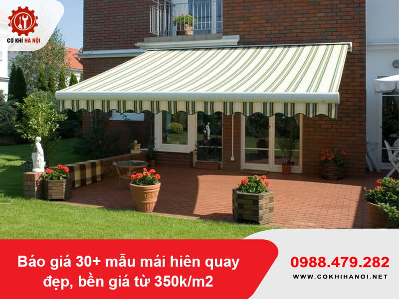 Báo giá 30+ mẫu mái hiên quay đẹp, bền giá từ 350k/m2