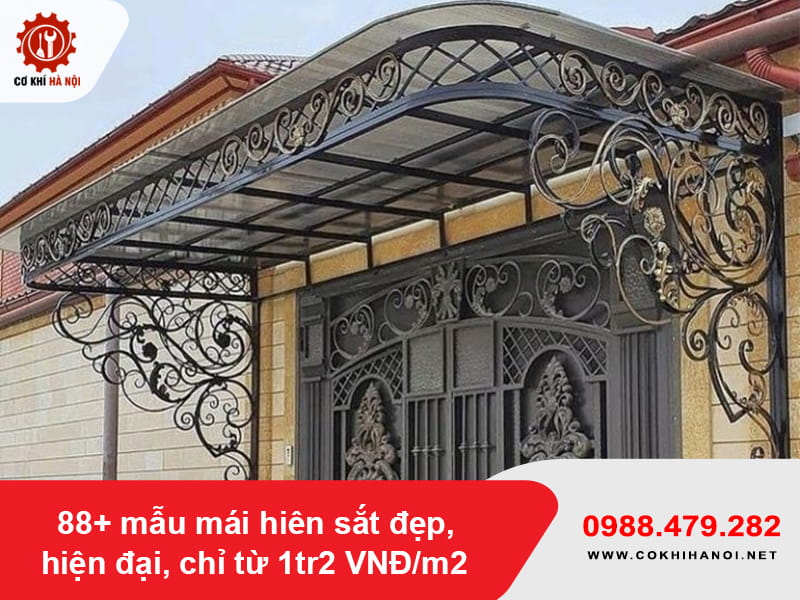 88+ mẫu mái hiên sắt đẹp, hiện đại, chỉ từ 1tr2 VNĐ/m2