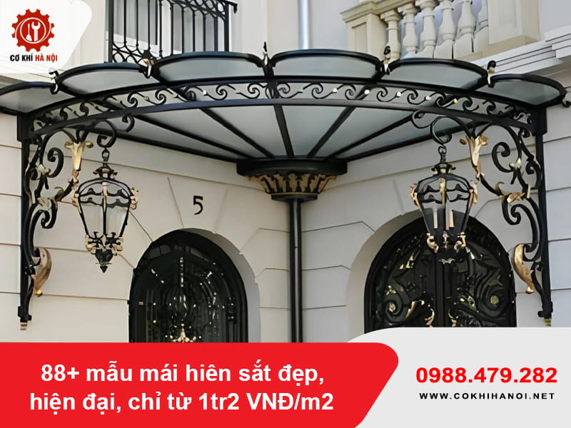 88+ mẫu mái hiên sắt đẹp, hiện đại, chỉ từ 1tr2 VNĐ/m2